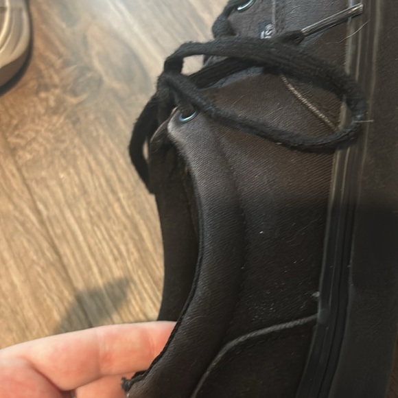 All black, lace up vans. Size 7W USA - Picture 7 of 8